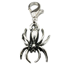 Load image into Gallery viewer, AVBeads Clip-On Charms Spider Charm Antique Silver Metal Pagan Charm Clip