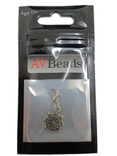 Load image into Gallery viewer, AVBeads Clip-On Charms Spider Web Charm Antique Silver Metal Pagan Charm Clip