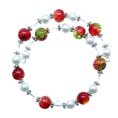 AVBeads Jewelry Handmade Memory Wire Bracelets Christmas Wrap Bracelets Green Red Silver White 1001