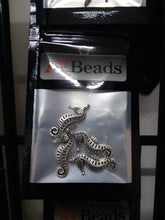 Load image into Gallery viewer, AVBeads Beach Charms Seahorse Silver 22mm x 9mm Metal Charms 4pcs