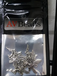 AVBeads Celtic Fairy Charms Nymph Silver 21mm x 15mm Metal Charms 4pcs