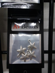 AVBeads Beach Charms Star Fish Silver 16mm x 12mm Metal Charms 4pcs