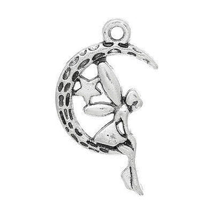 AVBeads Celtic Charms Fairy Moon Charms Silver 25mm x 14mm Metal Charms 10pcs