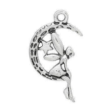 Load image into Gallery viewer, AVBeads Celtic Fairy Charms Moon Silver 25mm x 14mm Metal Charms 4pcs