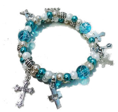 AVBeads Cross Jesus Charm Bracelet