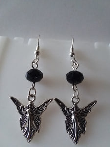 AVBeads Jewelry Charm Earrings Dangle Silver Hook Beaded Black Great Fairy