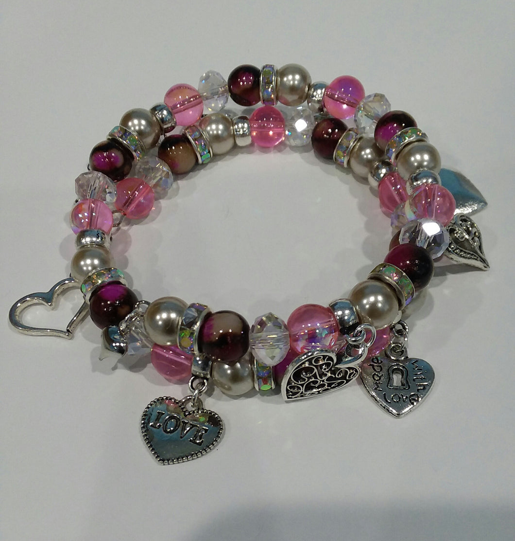 Valentine's Charm Bracelet Heart 2-Layer 3