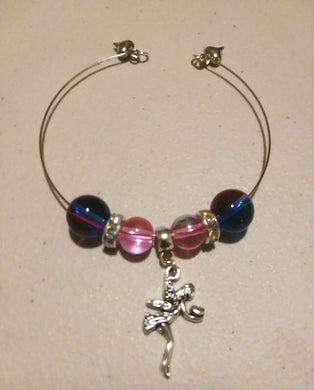 Charm Bracelet Single Layer 3 Charm 6 Bead Fairy