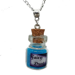 AVBeads Jewelry Fairy Necklace with Glass Bottle Charm on 24" Silver Plated Chain Metal