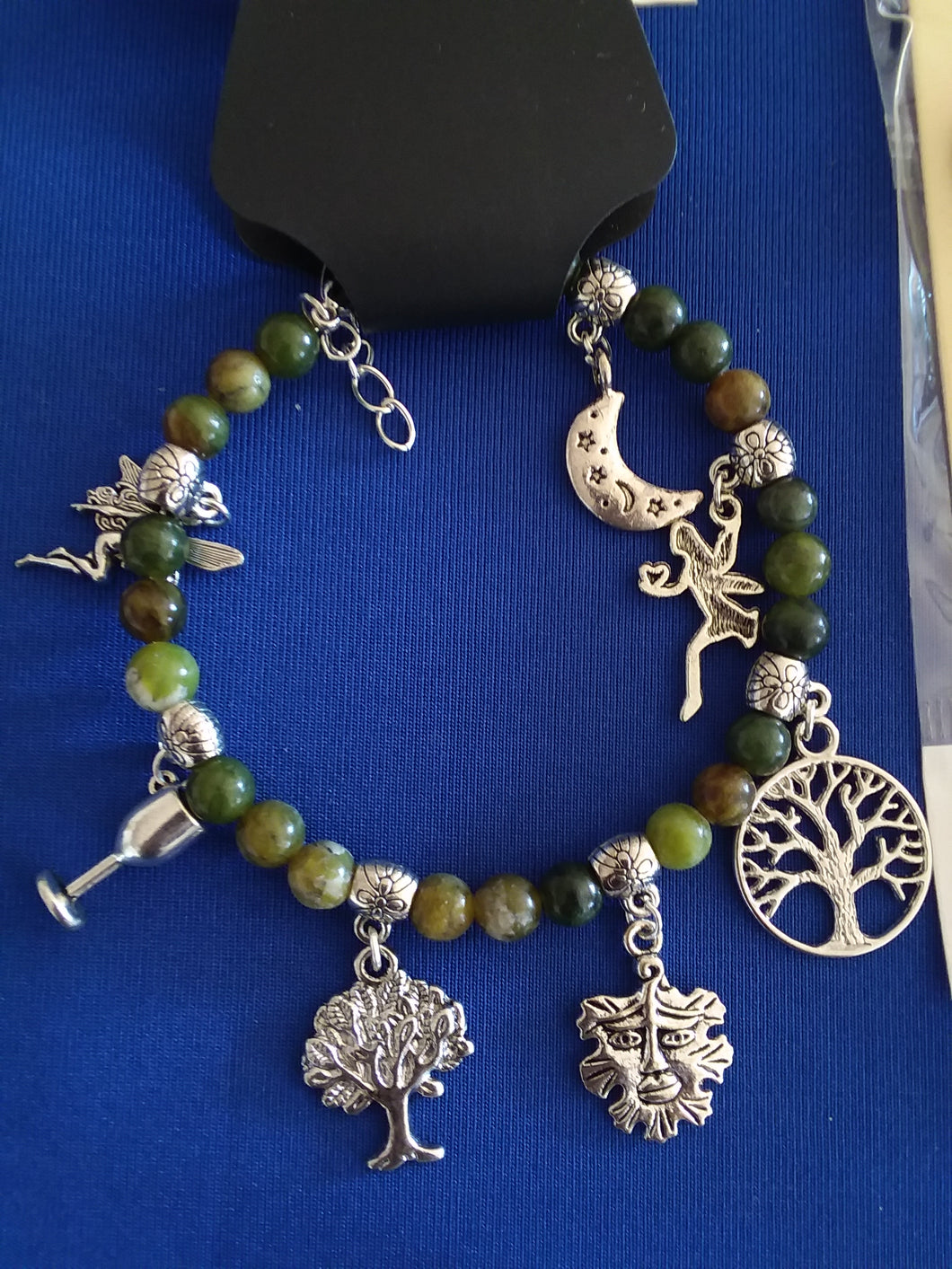 AVBeads Gemstone Beaded Charm Bracelet Wicca and Pagan Jewelry