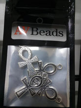 Load image into Gallery viewer, AVBeads Pagan Charms Ankh Charms Silver 25mm x 14mm Metal Charms 4pcs