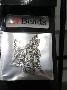 AVBeads Celtic Fairy Angel Charms Silver 19mm x 20mm Metal Charms 4pcs
