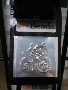 AVBeads Celtic Fairy Charms Moon Silver 25mm x 14mm Metal Charms 4pcs