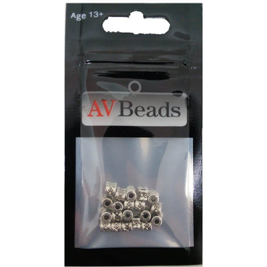 AVBeads Metal Beads Spacer Diamond Pattern 4mm Silver Loose 20pcs