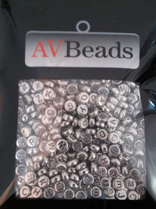 AVBeads Acrylic Beads Spacer Alphabet Letter Beads 7mm Silver 2oz approx. 400pcs
