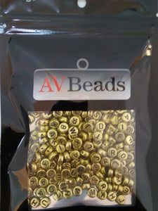 AVBeads Acrylic Beads Spacer Alphabet Letter Beads 7mm Gold 2oz approx. 400pcs