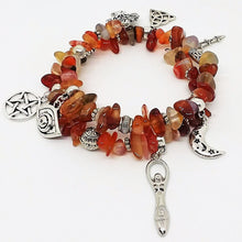 Load image into Gallery viewer, AVBeads Gemstone Beaded Charm Bracelet Wicca and Pagan Jewelry Bangle Wrap Agate