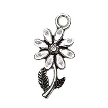 Load image into Gallery viewer, AVBeads Nature Charms Sunflower Charms Silver 19mm x 10mm Metal Charms 10pcs