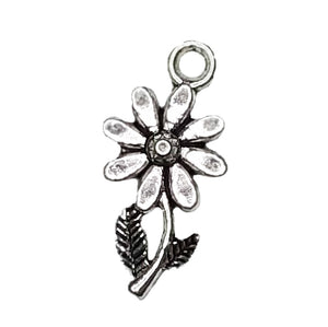 AVBeads Nature Charms Sunflower Charms Silver 19mm x 10mm Metal Charms 10pcs