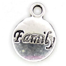 Load image into Gallery viewer, AVBeads Message Charms Family Charms Silver 15mm x 12mm Metal Charms 10pcs