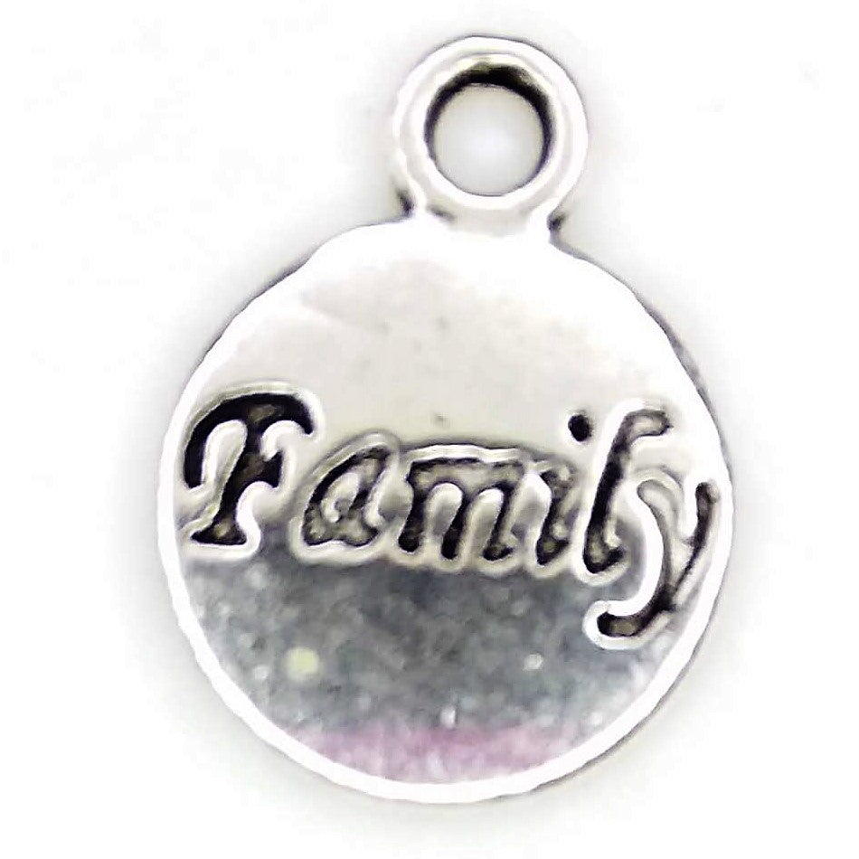 AVBeads Message Charms Family Charms Silver 15mm x 12mm Metal Charms 10pcs