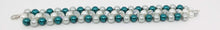 Load image into Gallery viewer, Handmade Glass Beaded Bracelet Earrings Necklace Jewelry Set Blue Gray Clear