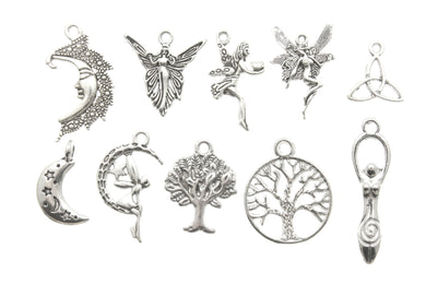 AVBeads Mixed Charms Fairy Charms Silver Metal 2169 10pcs