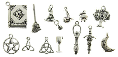 AVBeads Mixed Charms Wicca Charms Silver Metal Charms 2447 100pcs