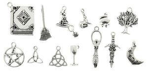 AVBeads Mixed Charms Wicca Charms Silver Metal 2447 13pcs
