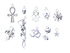 AVBeads Mixed Charms Wicca Charms Silver Metal 3184 10pcs