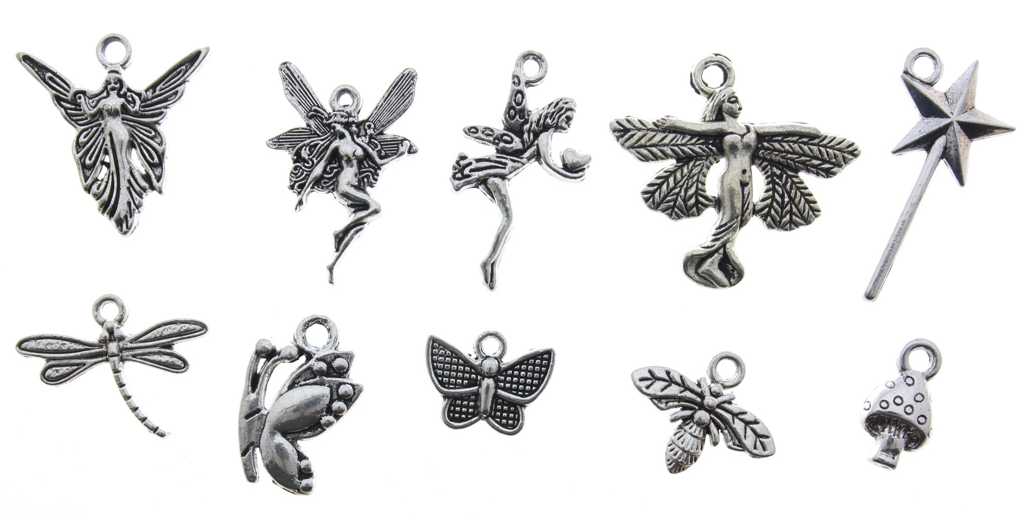 AVBeads Mixed Charms Fairy Charms Silver Metal 3101 10pcs