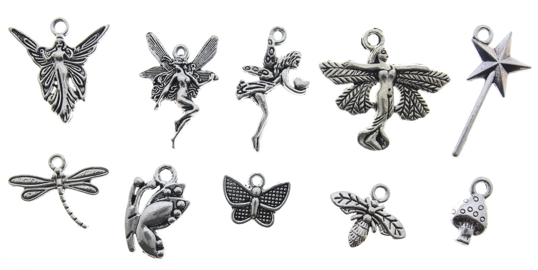 AVBeads Mixed Charms Fairy Charms Silver Metal 3312 10pcs