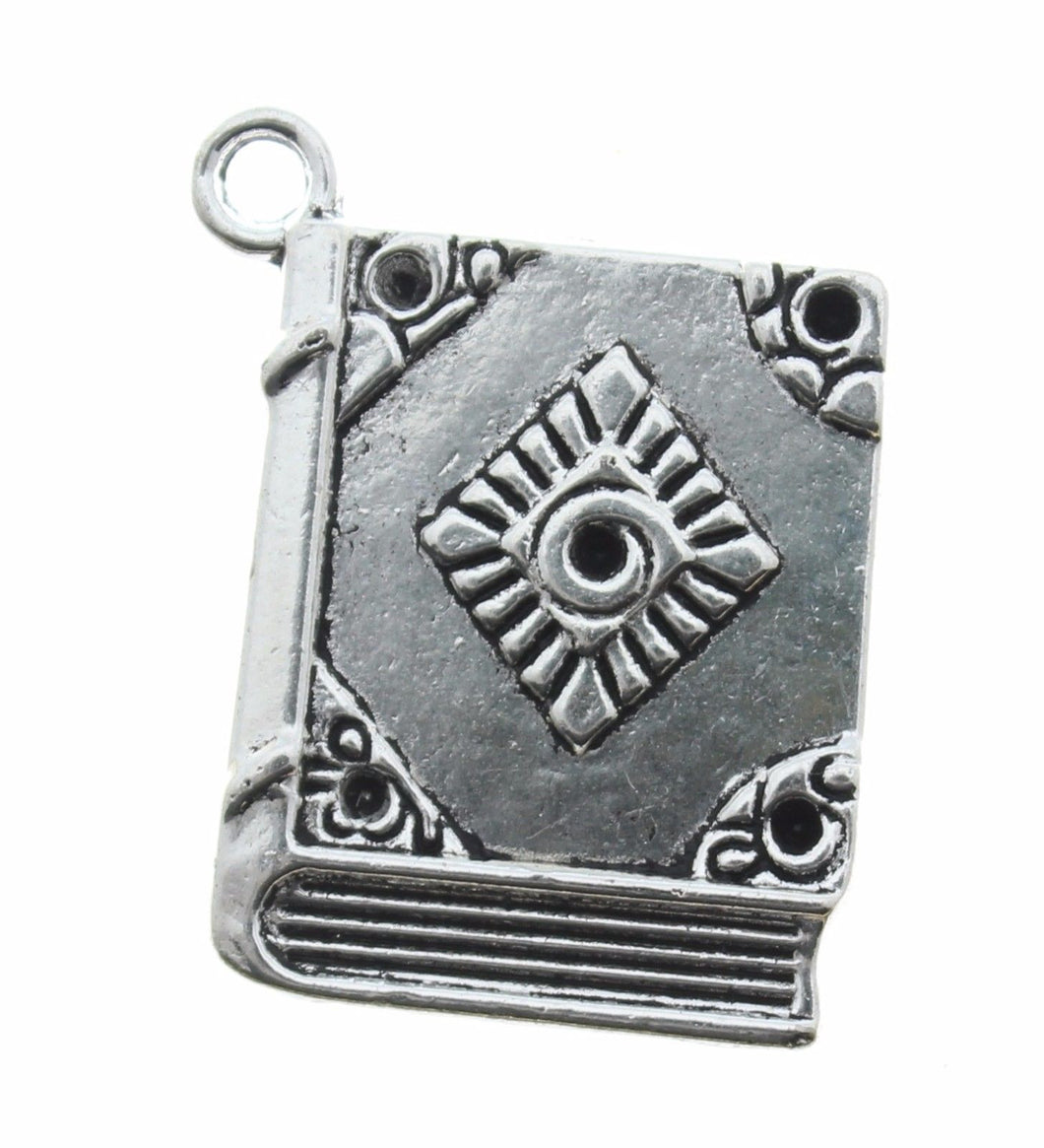 AVBeads Wicca Charms Spell Book Charms Silver 26mm x 22mm Metal Charms 10pcs