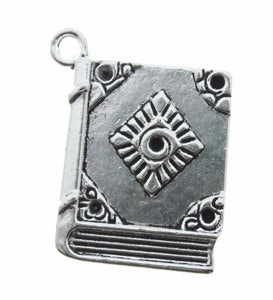 AVBeads Wicca Charms Spell Book Charms Silver 26mm x 22mm Metal Charms 4pcs