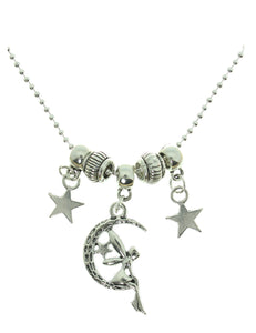 AVBeads Jewelry 20" Chain Necklace Celestial Fairy Moon & Stars Charms