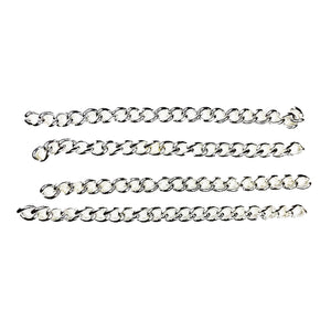 Curb Chain 2mm x 3mm Silver Plated Iron Alloy Chain approx. 35mm / 1.5" / 1 1/2" 10pcs