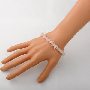 Gemstone Bracelet Rose Quartz Chip Stretchy Bracelet