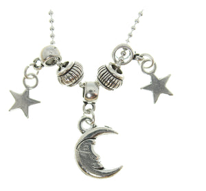 AVBeads Jewelry 20" Chain Necklace Celestial Moon & Stars Charms