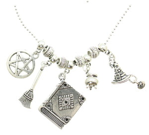 AVBeads Jewelry Wicca Beads and Charms on 20" Silver Plated Chain Necklace Spell Casting