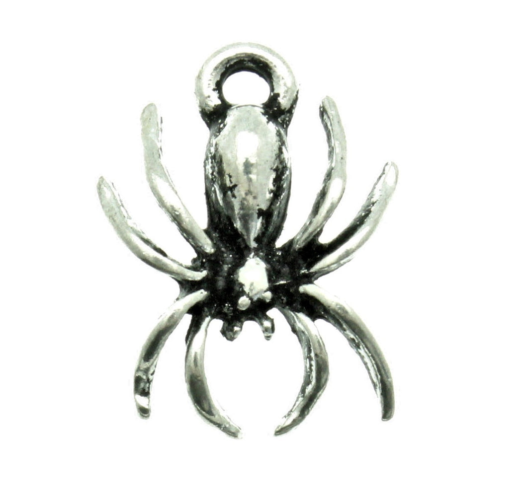 AVBeads Insect Charms Spider Silver 18mm x 14mm Metal Charms 10pcs