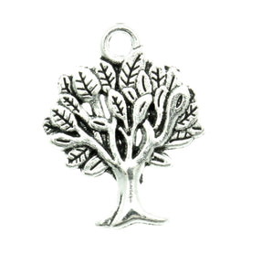 AVBeads Nature Tree Charms Silver 22mm x 17mm Metal Charms 10pcs