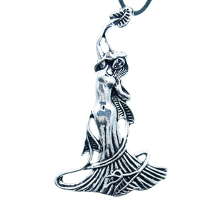 AVBeads Choker Necklace 18" Black Cord with Silver Goddess Charm Pendant 1001