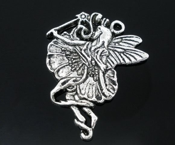 AVBeads Celtic Charms Fairy Charms Silver 36mm x 28mm Metal Charms 1pc