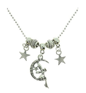 AVBeads Jewelry 20" Chain Necklace Celestial Fairy Moon & Stars Charms