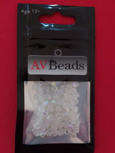 AVBeads Glass Beads Faceted Bicone Beads 4mm White