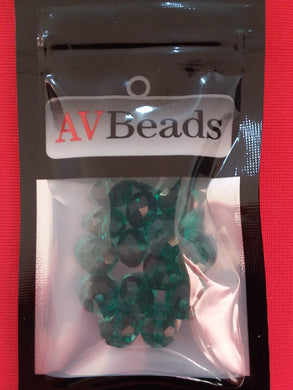 AVBeads Glass Beads Faceted Rondelle Beads 6mm x 8mm Green