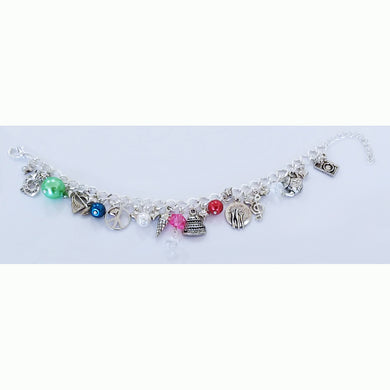 AVBeads Jewelry Charm Bracelet Adventure Silver Chain Link Multicolor Glass JWL-CB-Adventure1001