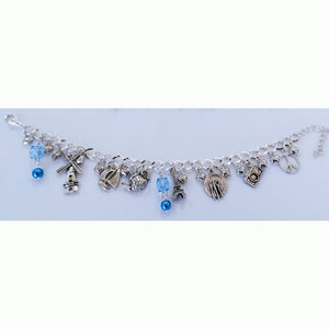 AVBeads Jewelry Charm Bracelet Adventure Silver Chain Link Multicolor Glass JWL-CB-Adventure1002