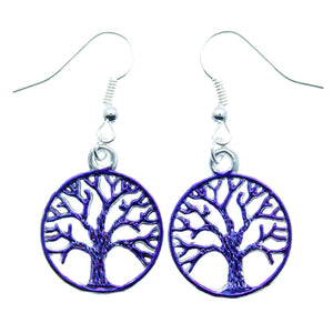 AVBeads Jewelry Charm Earrings Dangle Silver Hook Tree of Life Blue