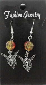 AVBeads Jewelry Charm Earrings Dangle Silver Hook Beaded Red Yellow Fairy Queen